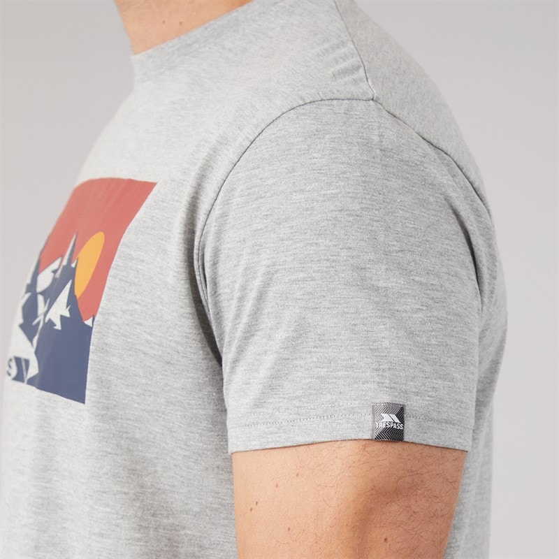 Trespass Mens Olsson Front Logo T-Shirt Grey - Image 3