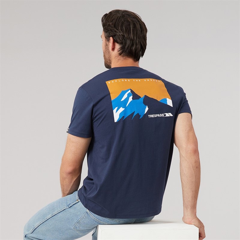 Trespass Mens Svensson Back Logo T-Shirt Navy