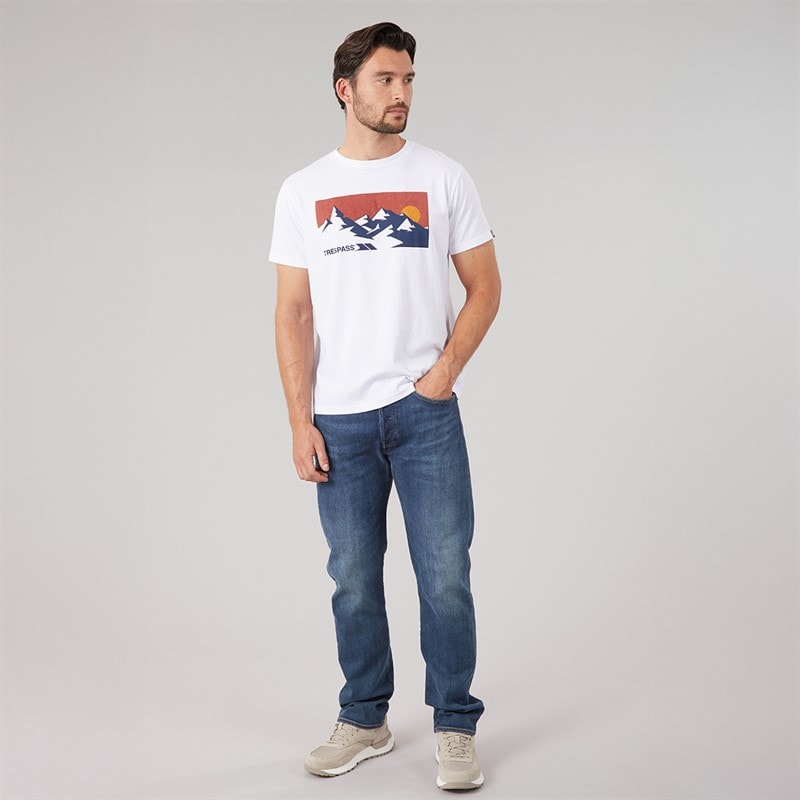 Trespass Mens Olsson Front Logo T-Shirt White - Image 4