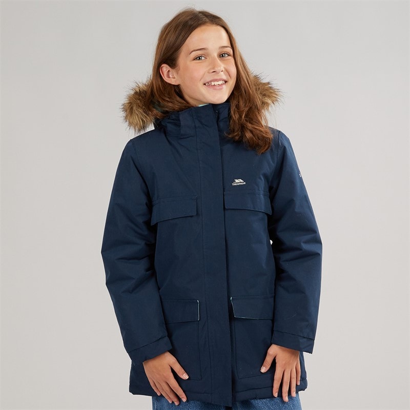 Trespass Junior Girls Larission Insulated Waterproof Parka Navy - Image 3
