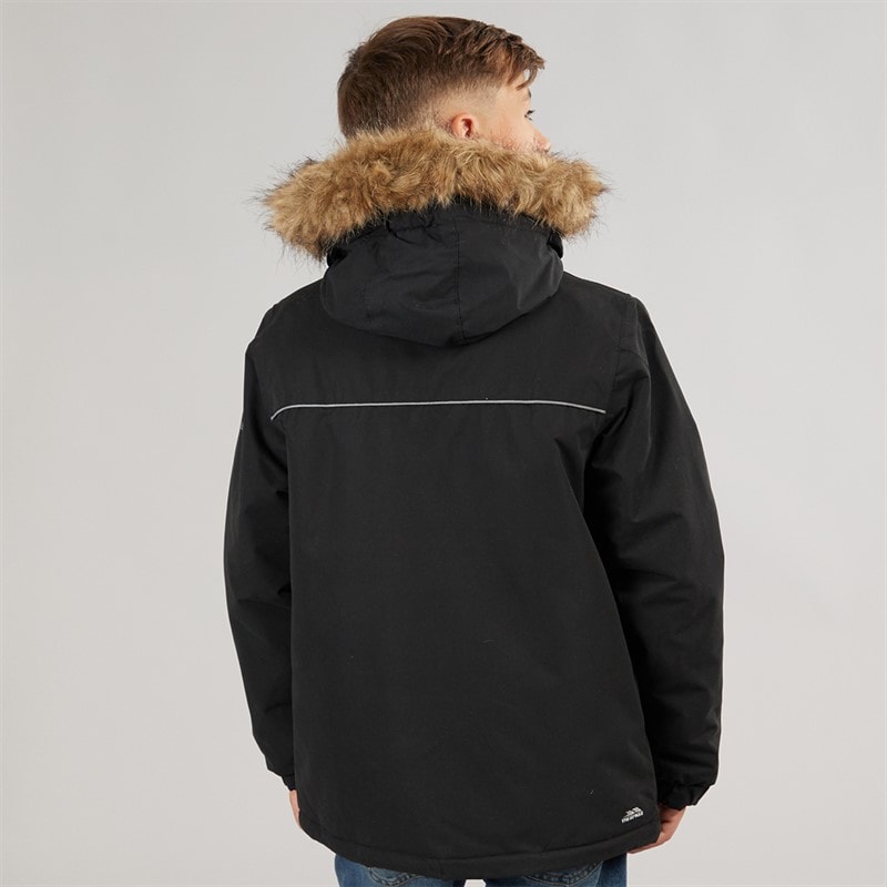 Trespass Junior Boys Upsider Insulated Waterproof Parka Black - Image 2