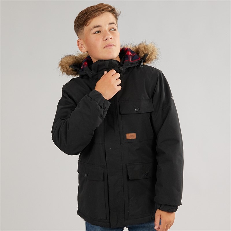 Trespass Junior Boys Upsider Insulated Waterproof Parka Black - Image 3