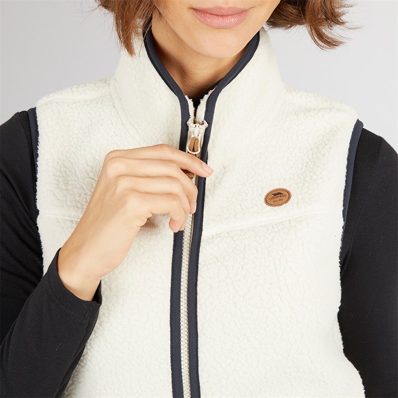Trespass Womens Pleasance Full Zip Fleece Gilet Ghost - Image 3