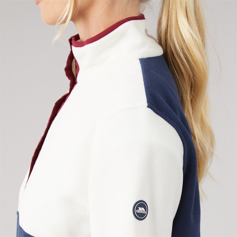 Trespass Womens Abilene Half Button Fleece Ghost - Image 3
