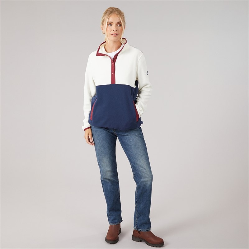 Trespass Womens Abilene Half Button Fleece Ghost - Image 4