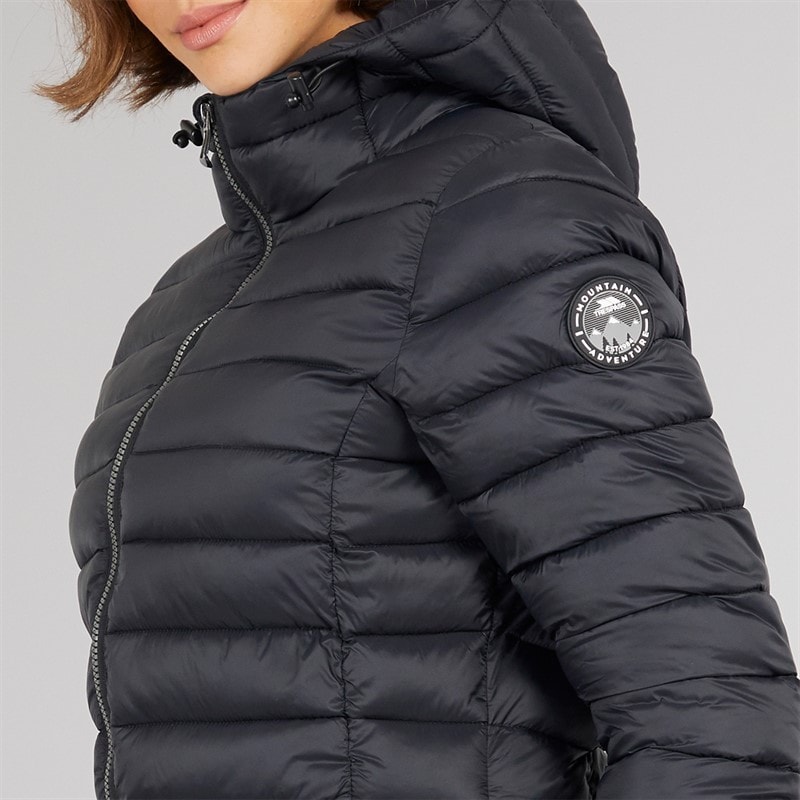 Trespass Womens Briarlea Padded Hooded Long Coat Black - Image 5
