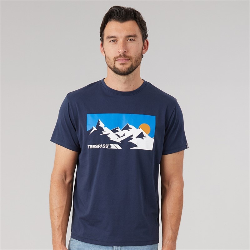 Trespass Mens Olsson Front Logo T-Shirt Navy