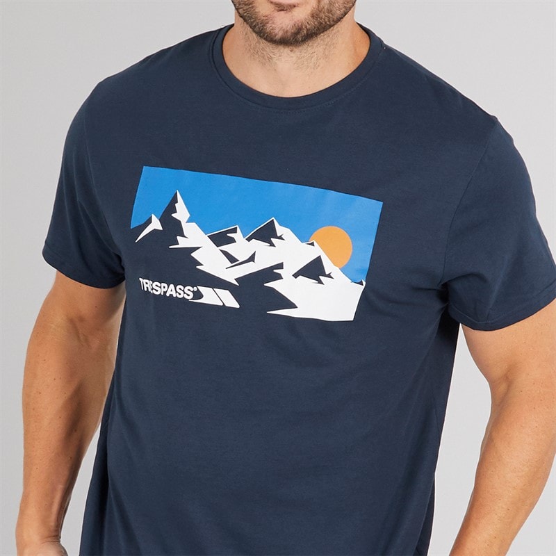 Trespass Mens Olsson Front Logo T-Shirt Navy - Image 3