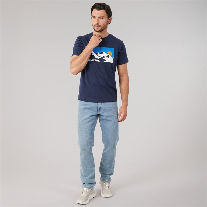 Trespass Mens Olsson Front Logo T-Shirt Navy - Image 4
