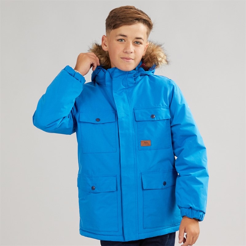 Trespass Boys Upsider Insulated Waterproof Parka Blue - Image 3