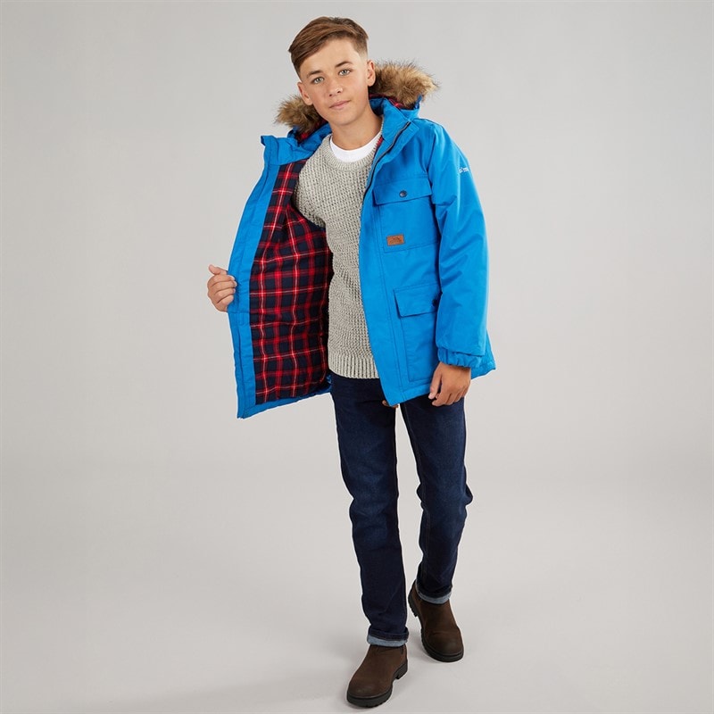 Trespass Boys Upsider Insulated Waterproof Parka Blue - Image 4
