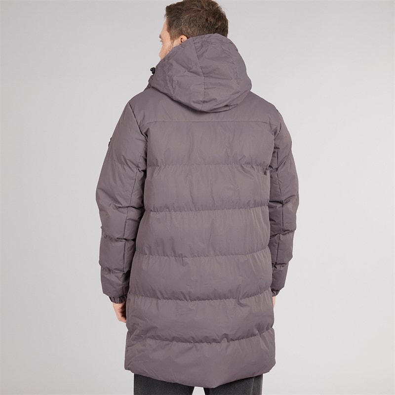 Trespass Mens Belvoir Waterproof Padded Long Jacket Mid Grey - Image 2