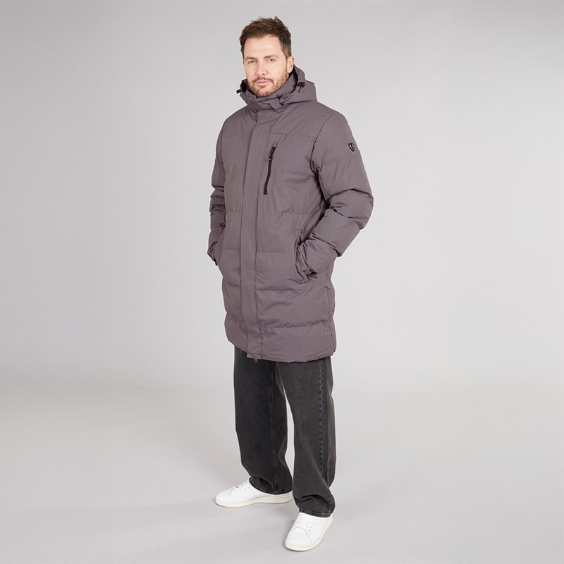Trespass Mens Belvoir Waterproof Padded Long Jacket Mid Grey - Image 4
