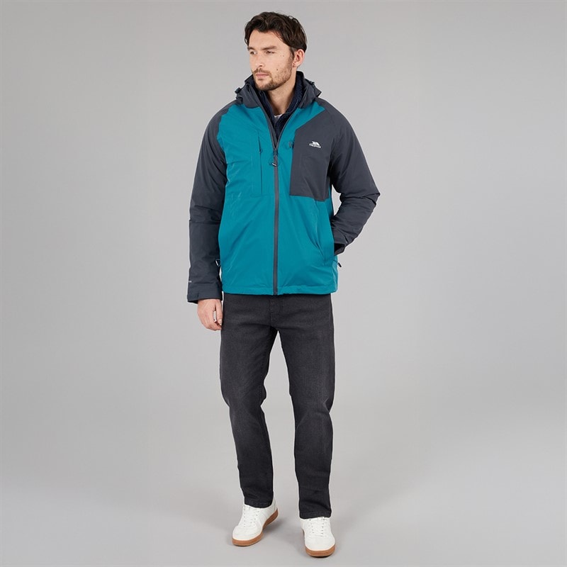 Trespass Mens Fala Waterproof Shell Jacket Bondi Blue - Image 4