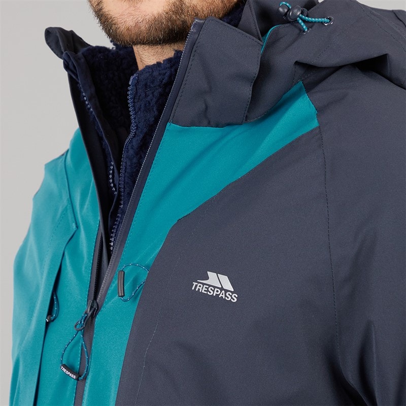 Trespass Mens Fala Waterproof Shell Jacket Bondi Blue - Image 5