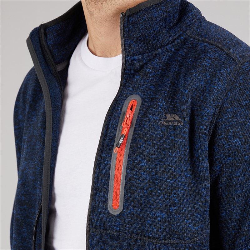 Trespass Mens Bingham Fleece Jacket Navy Marl - Image 3