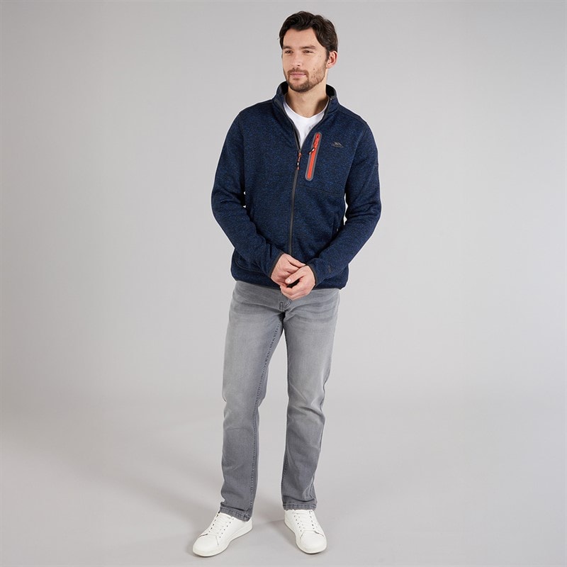 Trespass Mens Bingham Fleece Jacket Navy Marl - Image 4