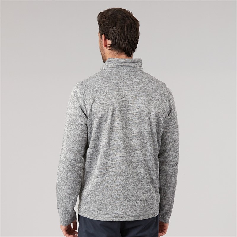 Trespass Mens Frimley Anti-Pilling 1/4 Zip Fleece Grey Marl - Image 2