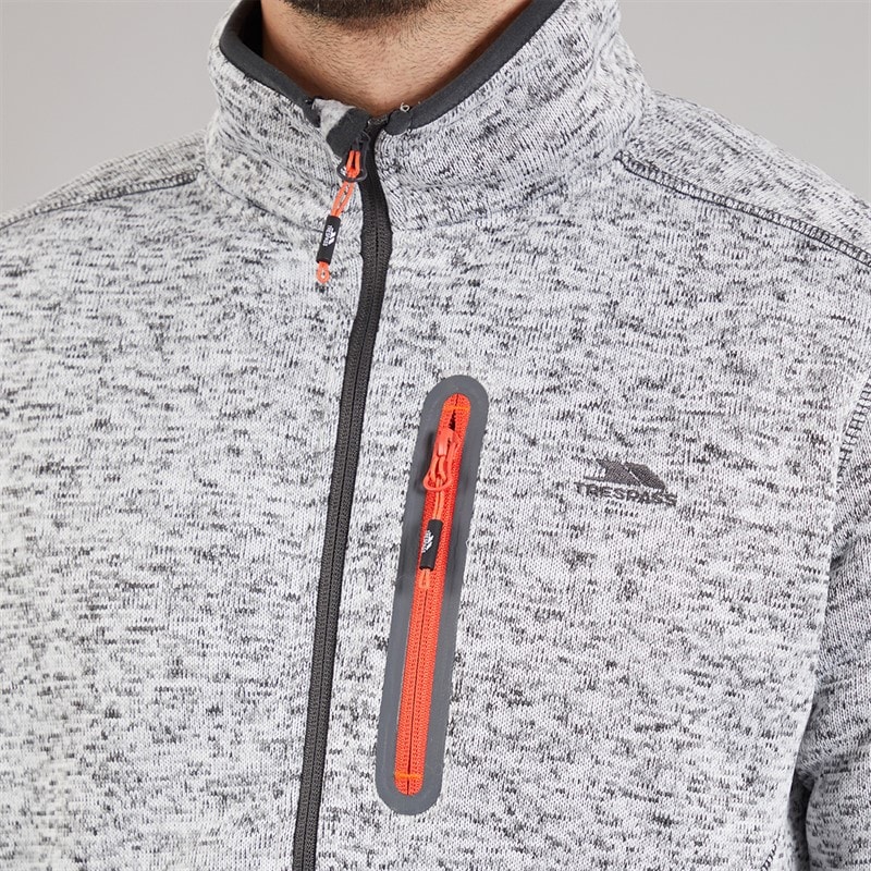 Trespass Mens Bingham Fleece Jacket Grey Marl - Image 3