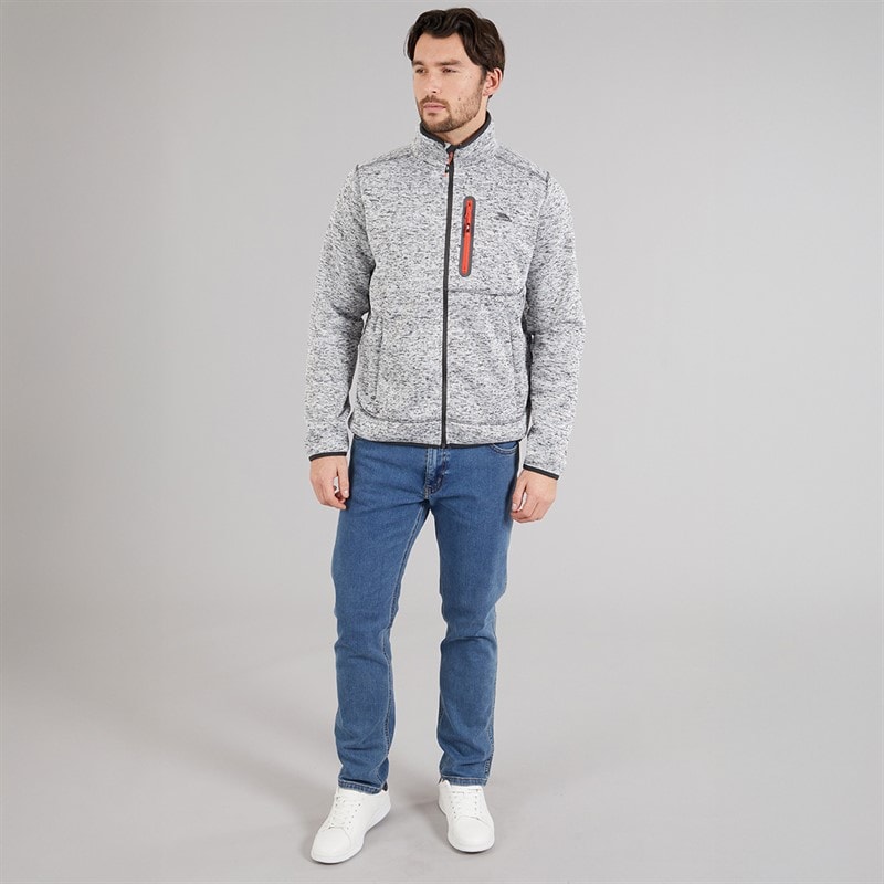 Trespass Mens Bingham Fleece Jacket Grey Marl - Image 4