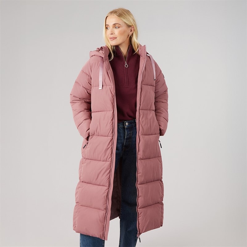 Trespass Womens Therese Waterproof Padded Long Jacket Faded Rose