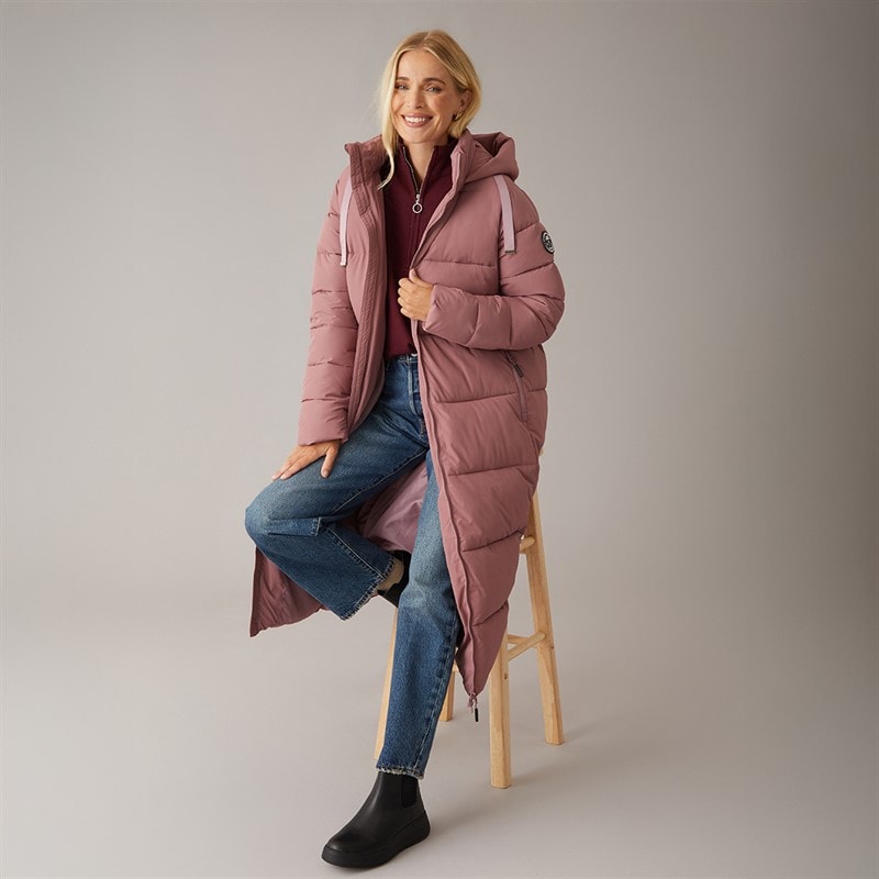 Trespass Womens Therese Waterproof Padded Long Jacket Faded Rose - Image 4