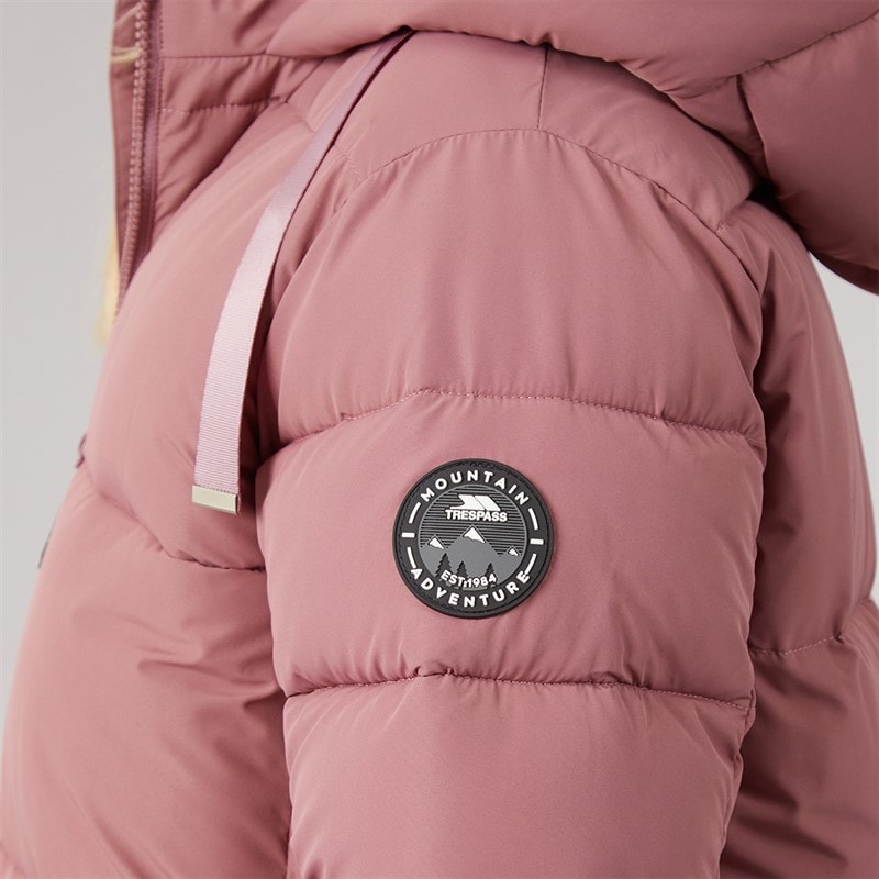 Trespass Womens Therese Waterproof Padded Long Jacket Faded Rose - Image 5