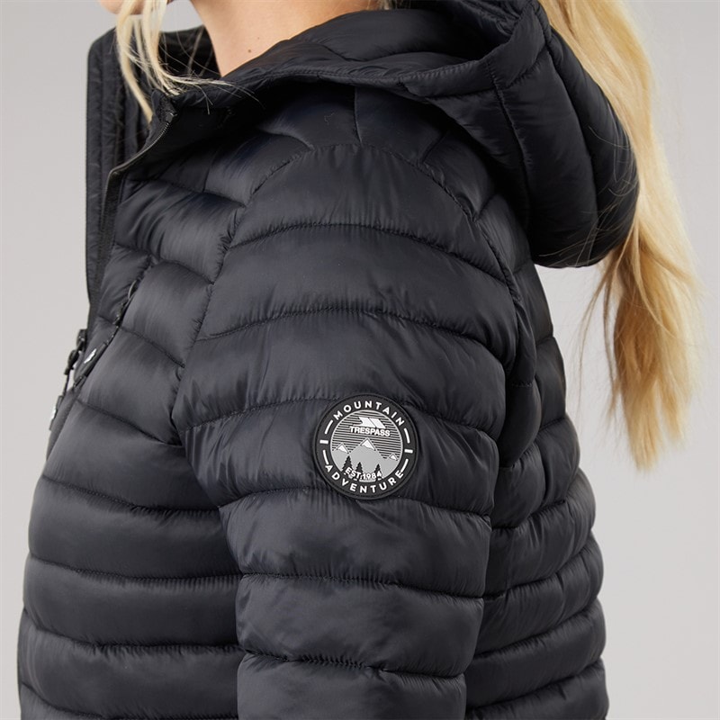 Trespass Womens Lenka 2 Padded Hooded Jacket Black/Black - Image 3