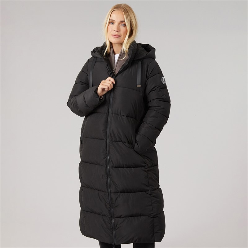 Trespass Womens Therese Waterproof Padded Long Jacket Black - Image 3