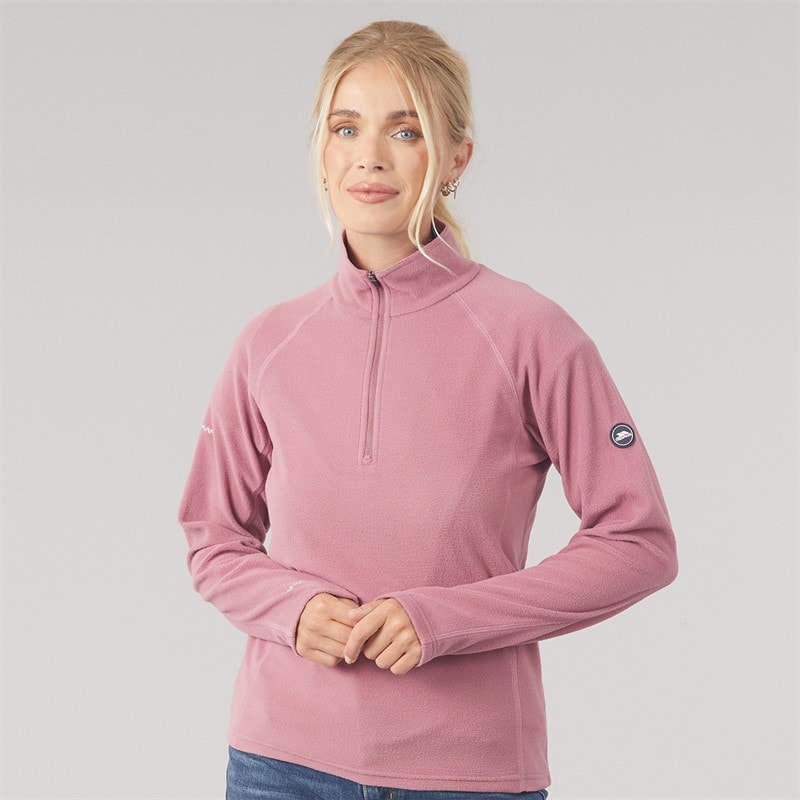 Trespass Womens Shiner 2 1/2 Zip Micro Fleece Faded Rose - Image 3