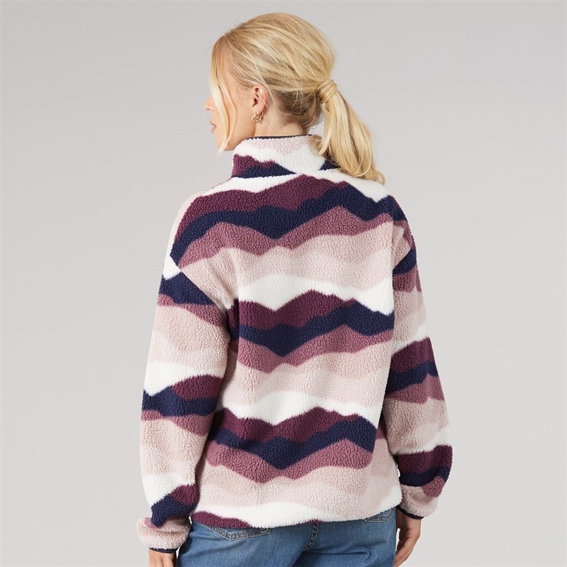 Trespass Womens Clodagh Mountain Print 1/2 Zip Fleece Purple - Image 3