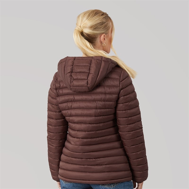 Trespass Womens Lenka 2 Padded Hooded Jacket Mocha/Clay - Image 2