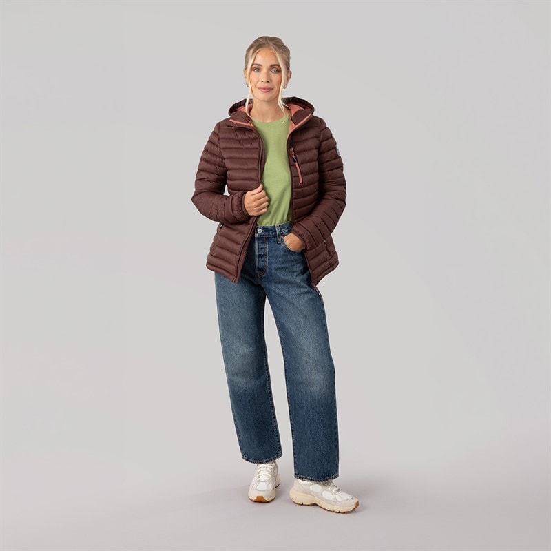 Trespass Womens Lenka 2 Padded Hooded Jacket Mocha/Clay - Image 4