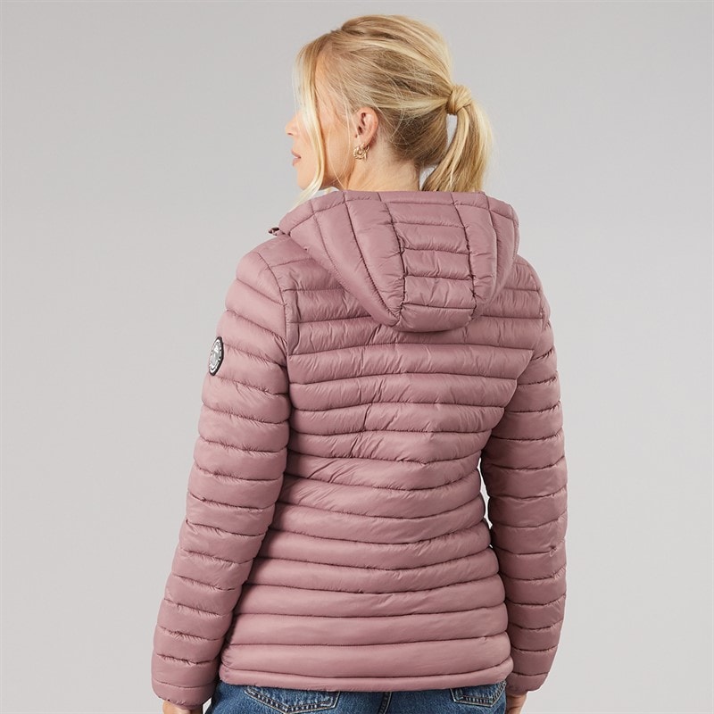 Trespass Womens Lenka 2 Padded Hooded Jacket Faded Rose/Chesnut - Image 2