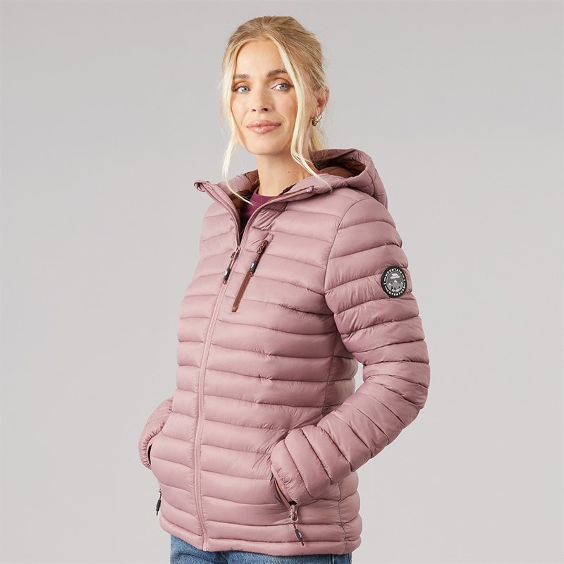 Trespass Womens Lenka 2 Padded Hooded Jacket Faded Rose/Chesnut - Image 3