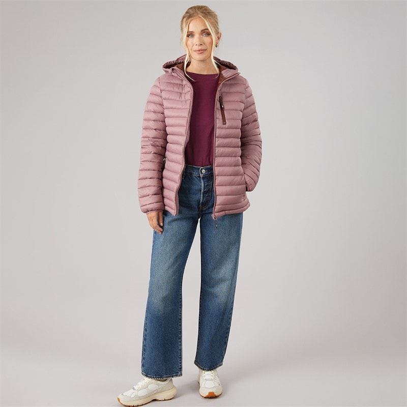 Trespass Womens Lenka 2 Padded Hooded Jacket Faded Rose/Chesnut - Image 4