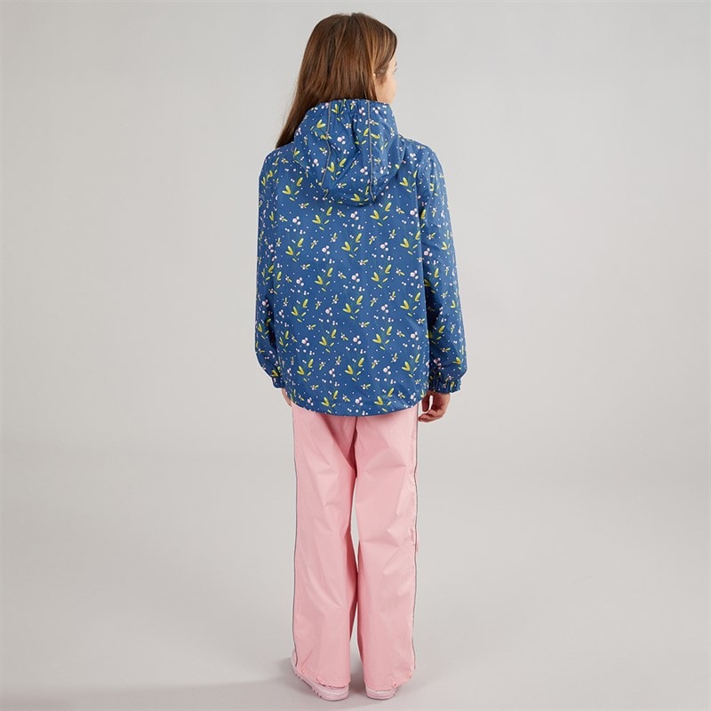 Trespass Girls Kinley Waterproof Jacket And Trousers Set Bluetone - Image 2