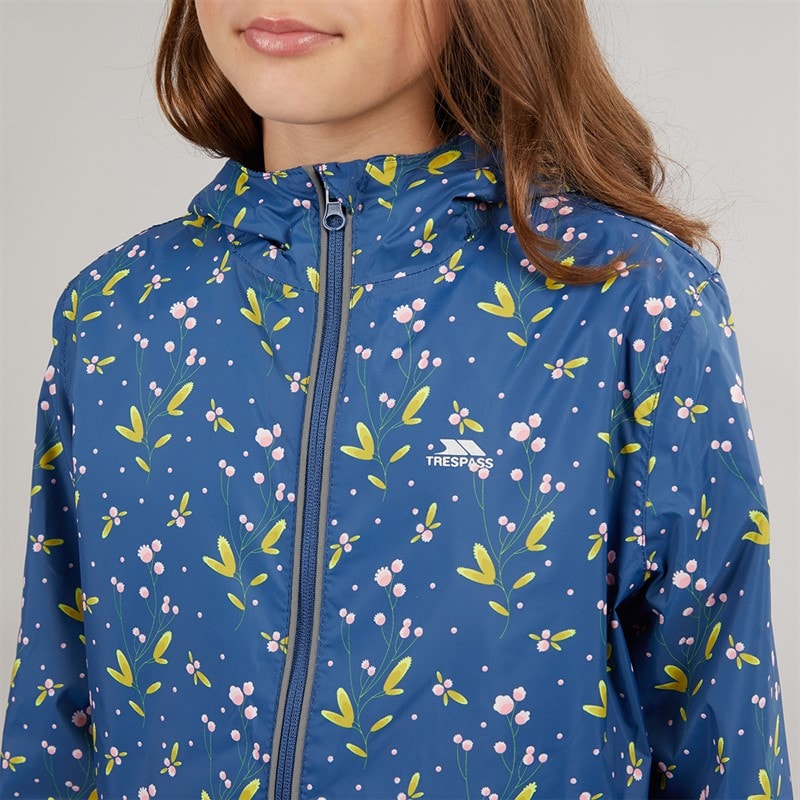 Trespass Girls Kinley Waterproof Jacket And Trousers Set Bluetone - Image 3