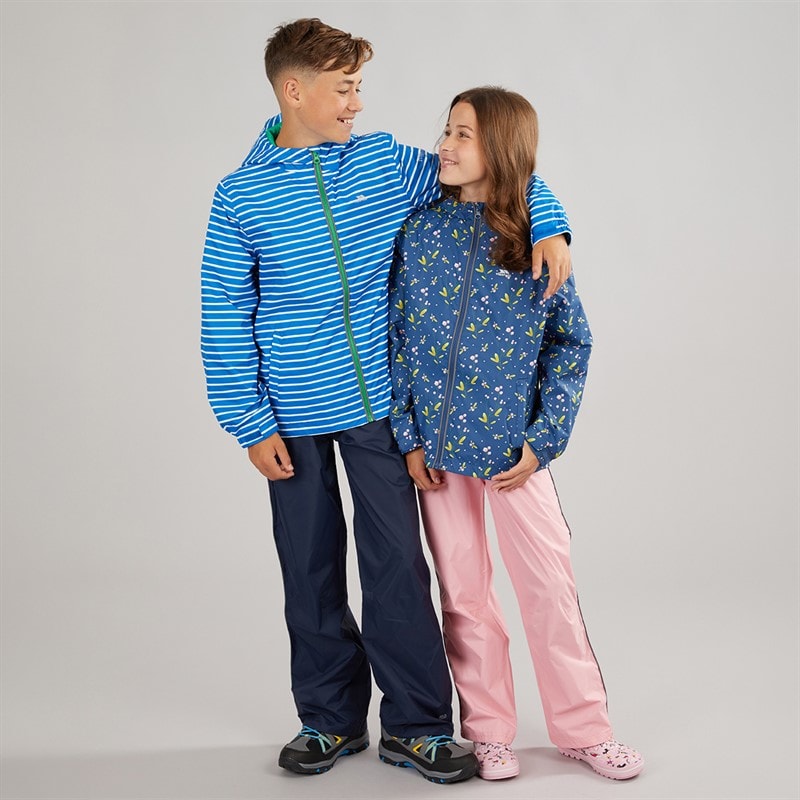 Trespass Girls Kinley Waterproof Jacket And Trousers Set Bluetone - Image 5