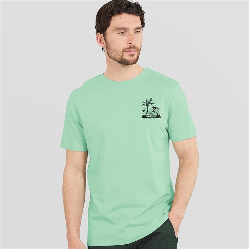 Saltrock Mens Geo Beach T-Shirt Light Green - Image 2