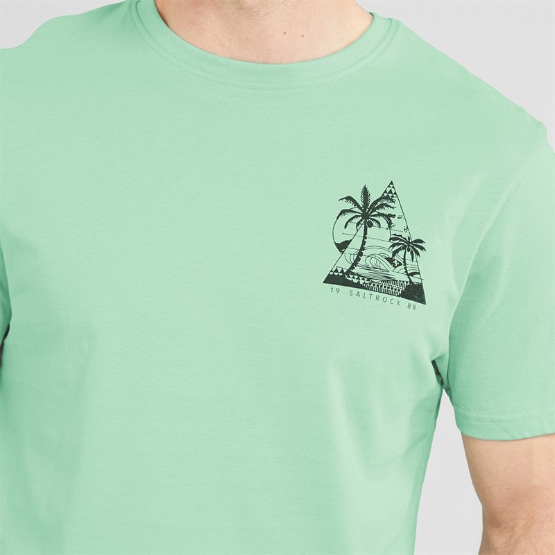 Saltrock Mens Geo Beach T-Shirt Light Green - Image 5