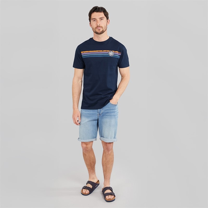 Saltrock Mens Spray Stripe T-Shirt Bluedres - Image 3