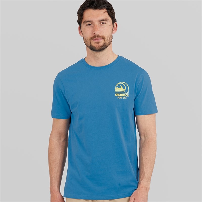 Saltrock Mens Soul Stone Washed T-Shirt Light Blue - Image 2