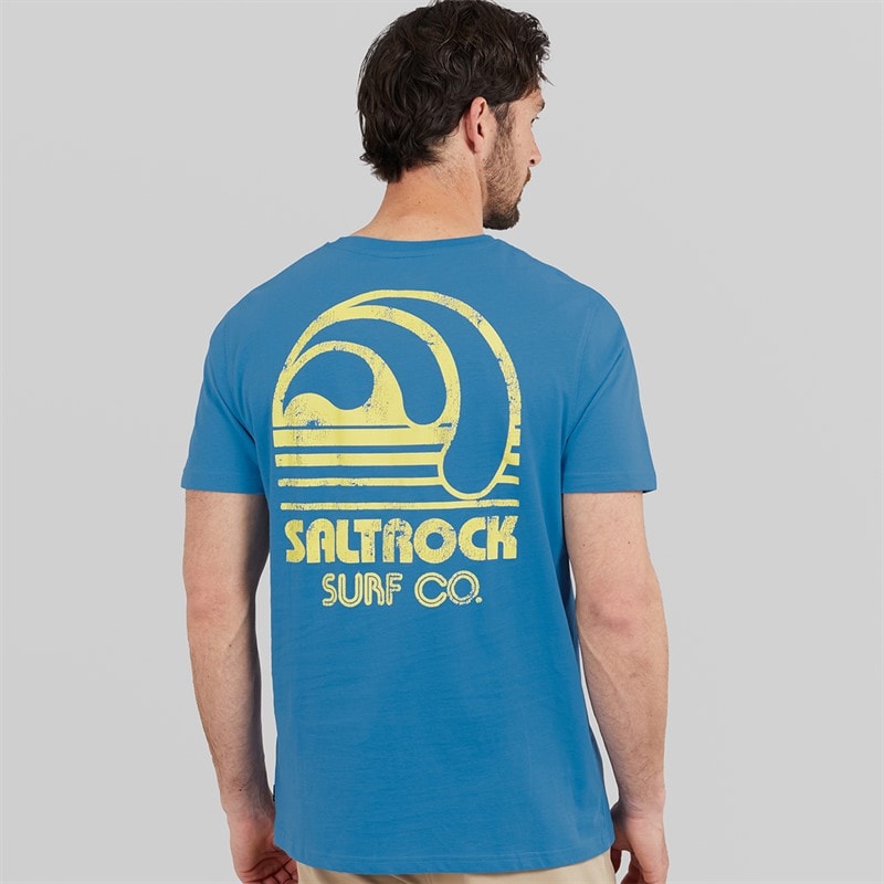 Saltrock Mens Soul Stone Washed T-Shirt Light Blue - Image 3