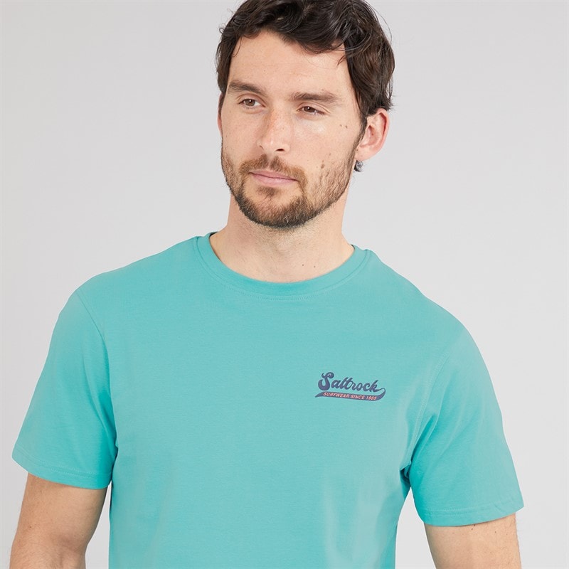 Saltrock Mens Home Run T-Shirt Teal - Image 5