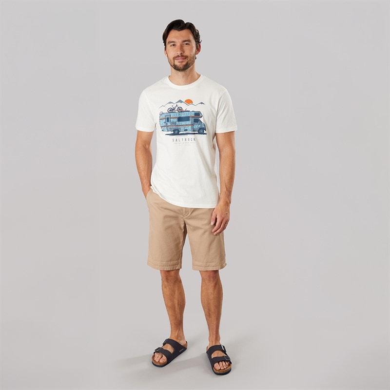 Saltrock Mens Motorhome T-Shirt White - Image 3