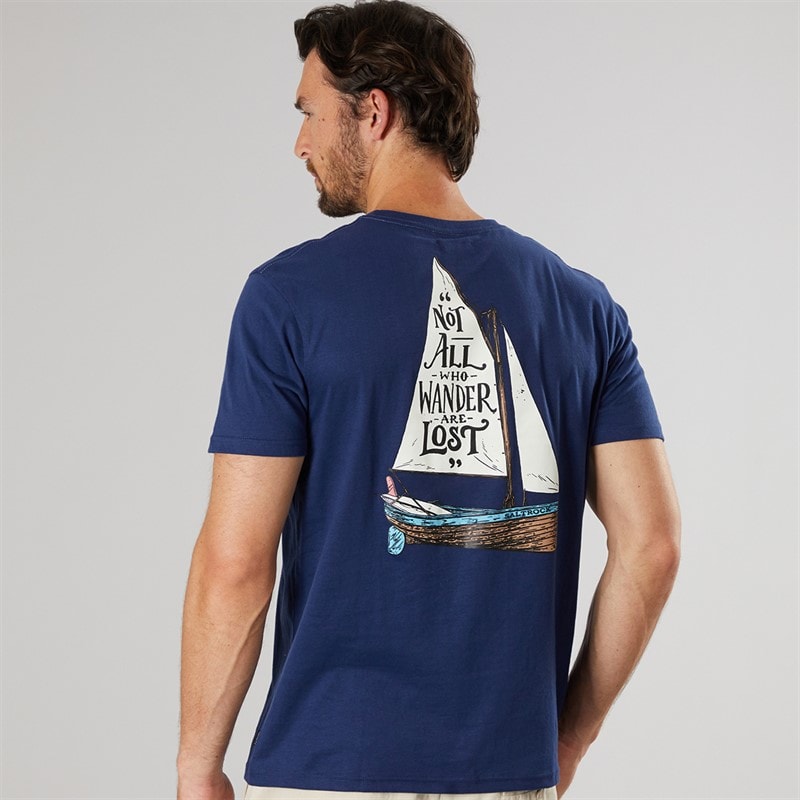 Saltrock Mens Lost Ships T-Shirt Navy - Image 3