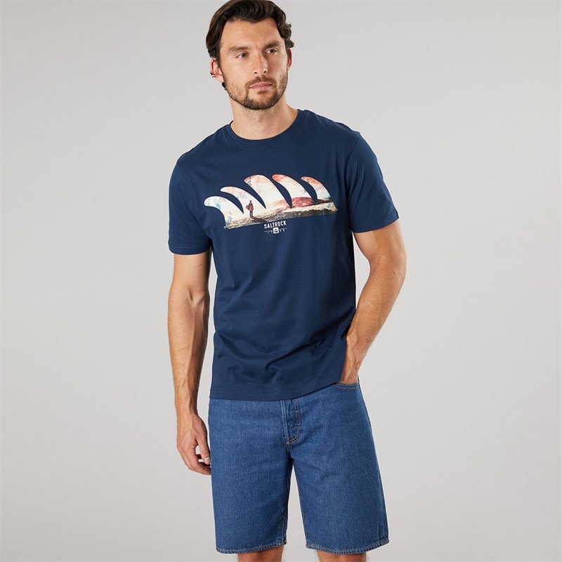 Saltrock Mens Morning View T-Shirt Blue Dress - Image 3