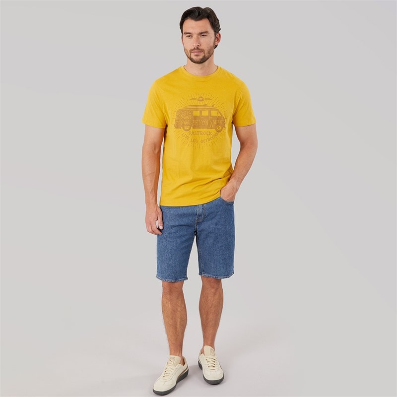 Saltrock Mens Live Life Location T-Shirt Yellow - Image 3