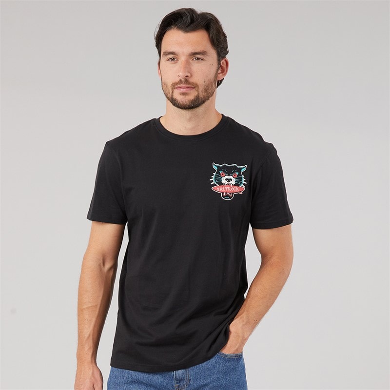 Saltrock Mens Purfect Wave T-Shirt Black - Image 2
